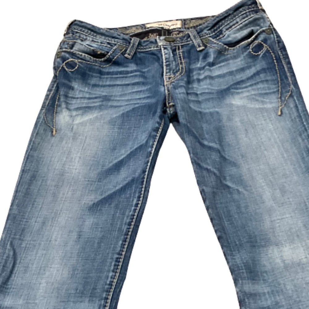 J & Company Med to Dark Washed Blue Jeans Size 28